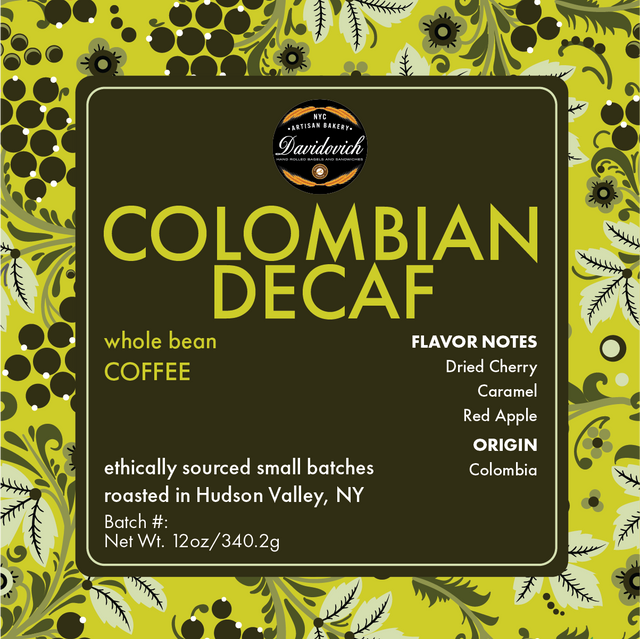 Colombian Decaf Whole Bean Coffee 12oz